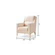 Luna Chair Finished in Velvet Fabric made with wood in Ivory Color