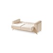Luna 2 PC Finished in Velvet Fabric made with wood in Ivory Color