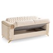 Luna 2 PC Finished in Velvet Fabric made with wood in Ivory Color