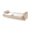 Luna 2 PC Finished in Velvet Fabric made with wood in Ivory Color