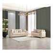 Luna 2 PC Finished in Velvet Fabric made with wood in Ivory Color