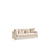 Luna 2 PC Finished in Velvet Fabric made with wood in Ivory Color