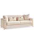 Luna 3 PC Finished in Velvet Fabric made with wood in Ivory Color