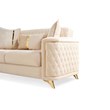 Luna 3 PC Finished in Velvet Fabric made with wood in Ivory Color