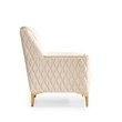 Luna 3 PC Finished in Velvet Fabric made with wood in Ivory Color
