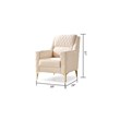 Luna 3 PC Finished in Velvet Fabric made with wood in Ivory Color