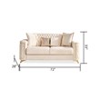 Luna 3 PC Finished in Velvet Fabric made with wood in Ivory Color