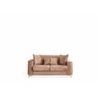 Luna Loveseat Finished in Velvet Fabric made with wood in Copper Color