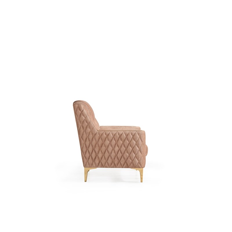 Luna Chair Finished in Velvet Fabric made with wood in Copper Color