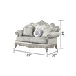 Tuscan Traditional Wood Loveseat in Silver