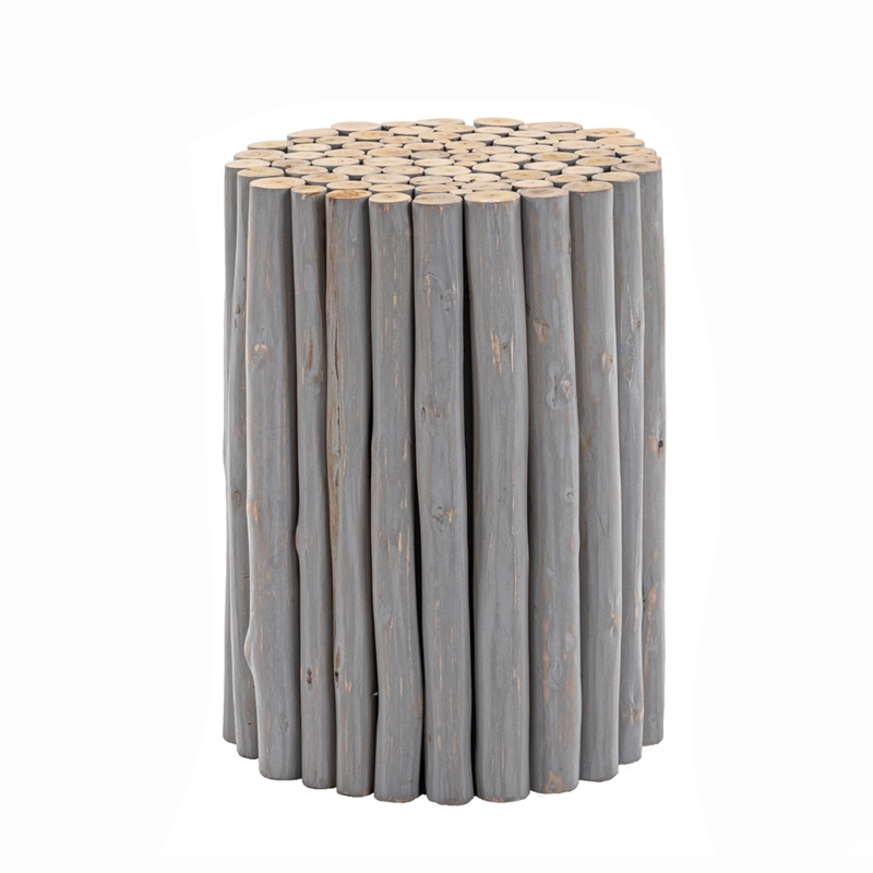 ET1009-16 Contemporary Style Jungle Wood End Table in Gray Color
