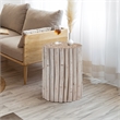ET1009-16 Contemporary Style Jungle Wood End Table in White Wash Color