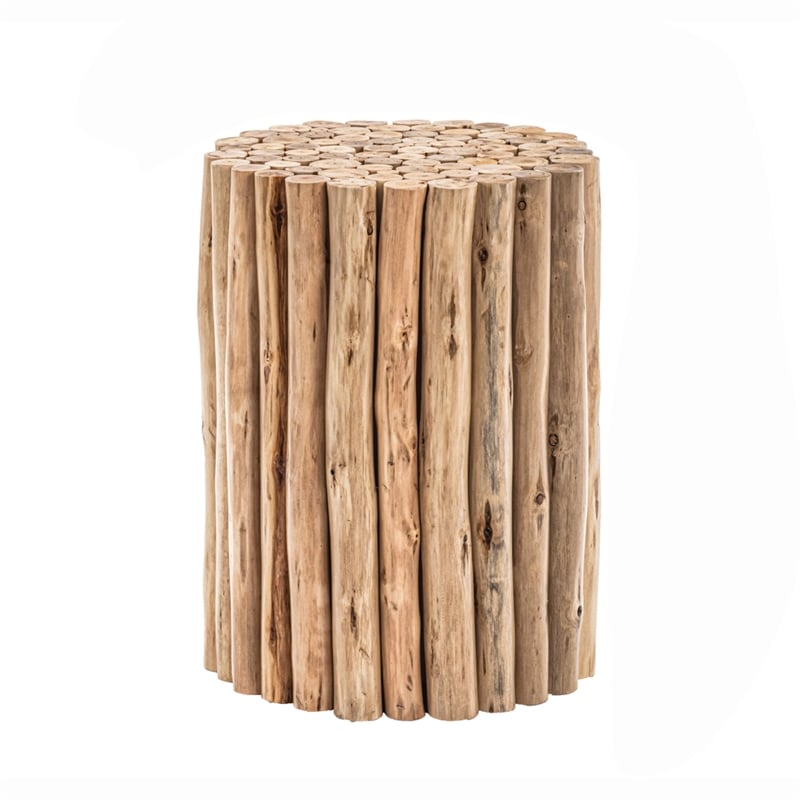 ET1009-16 Contemporary Style Jungle Wood End Table in Natural Color