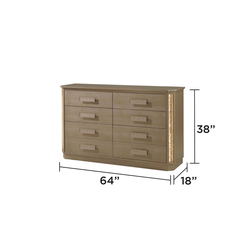 Medusa Modern Style Copper & Gold Finish Dresser made with Wood (NO MIRROR)