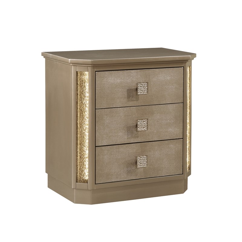 Medusa Modern Style Copper & Gold Finish Nightstand made with Wood