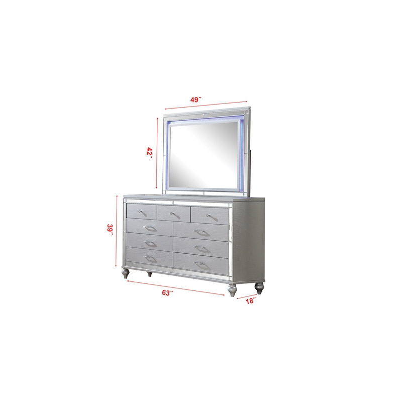 Lizelle Upholstery King 5 Pc Bedroom Set made with wood in Gray