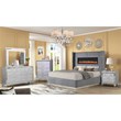 Lizelle Upholstery Queen 5 Pc Bedroom Set made with wood in Gray