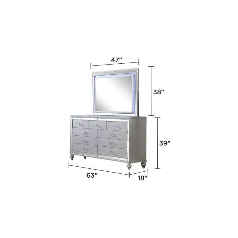 Lizelle Upholstery King 4 Pc Bedroom Set made with wood in Gray