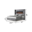 Lizelle Upholstery Queen 4 Pc Bedroom Set made with wood in Gray