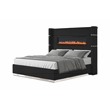 Lizelle Upholstery King 4 Pc Bedroom Set made with wood in Black