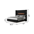 Lizelle Upholstery King 4 Pc Bedroom Set made with wood in Black