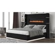 Lizelle Upholstery Queen 4 Pc Bedroom Set made with wood in Black