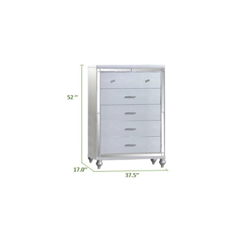 Lizelle 5-Piece Velvet Upholstered King Bedroom Set in Blue