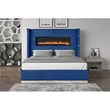 Lizelle 5-Piece Velvet Upholstered King Bedroom Set in Blue