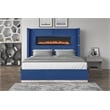 Lizelle 4-Piece Velvet Upholstered King Bedroom Set in Blue