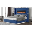 Lizelle 4-Piece Velvet Upholstered King Bedroom Set in Blue