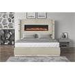 Lizelle Upholstery Queen 4 Pc Bedroom Set made with wood in Beige