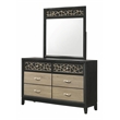 Selena Modern Style Mirror Made with Wood and Wooden Pattern in Black