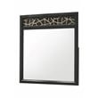 Selena Modern Style Mirror Made with Wood and Wooden Pattern in Black