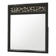 Selena Modern Style Mirror Made with Wood and Wooden Pattern in Black