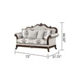 Gloria Traditional Style button tufted Loveseat made with wood in Ivory