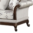 Gloria Traditional Style button tufted Loveseat made with wood in Ivory