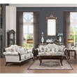 Gloria Traditional Style 2PC button tufted Living Room Set in Ivory