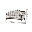 Gloria Traditional Style 3PC button tufted Living Room Set in Ivory