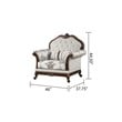 Gloria Traditional Style button tufted Chair made with wood in Ivory
