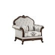 Gloria Traditional Style button tufted Chair made with wood in Ivory