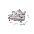 Melrose Traditional style Loveseat Made with Wood in Silver