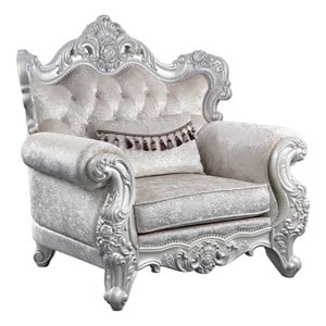 Melrose Traditional Style Chair Made with Wood in silver