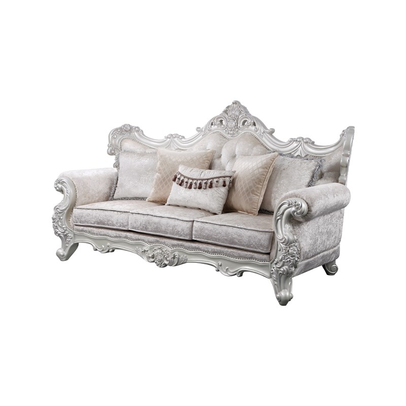 Melrose 2Pc Traditional Living room set Made with Wood in silver