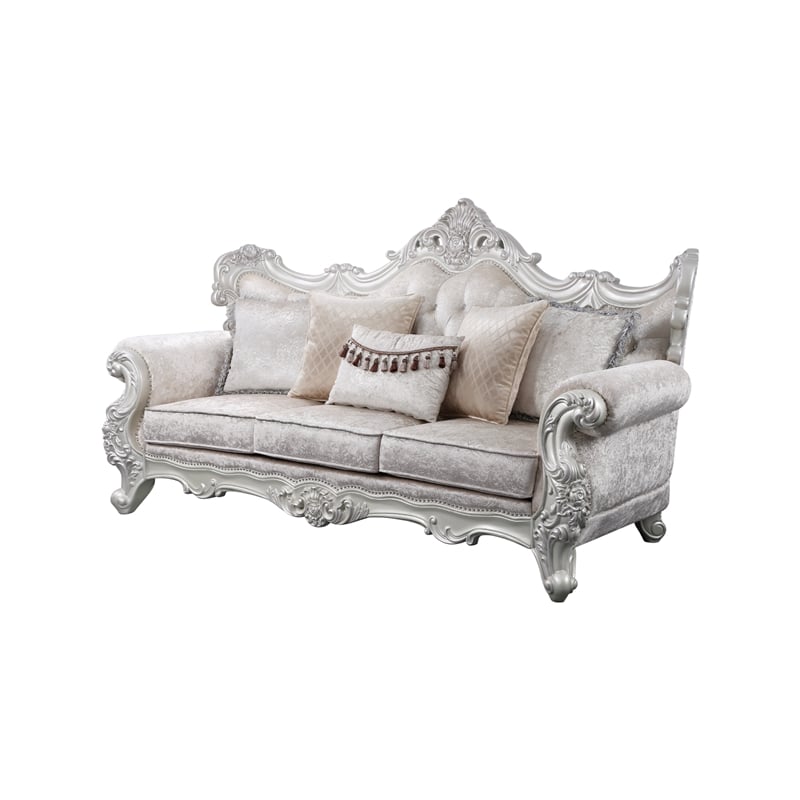 Melrose 3Pc Traditional Living room set Made with Wood in silver