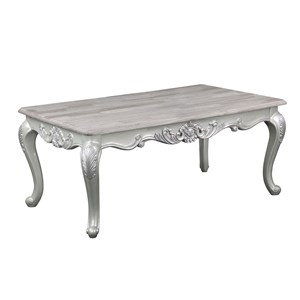 Melrose Traditional Coffee Table Made with Wood in Silver