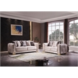 Impreza Thick Velvet Fabric Loveseat Made With Wood in Beige