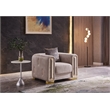 Impreza Thick Velvet Fabric 3Pc Living Room Set Made With Wood in Beige