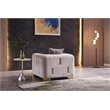 Impreza Thick Velvet Fabric 3Pc Living Room Set Made With Wood in Beige