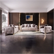 Impreza Thick Velvet Fabric 3Pc Living Room Set Made With Wood in Beige