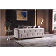 Impreza Thick Velvet Fabric 3Pc Living Room Set Made With Wood in Beige